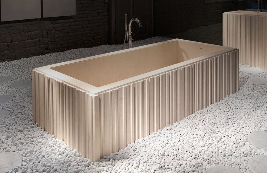 Beige Stone Bathtub