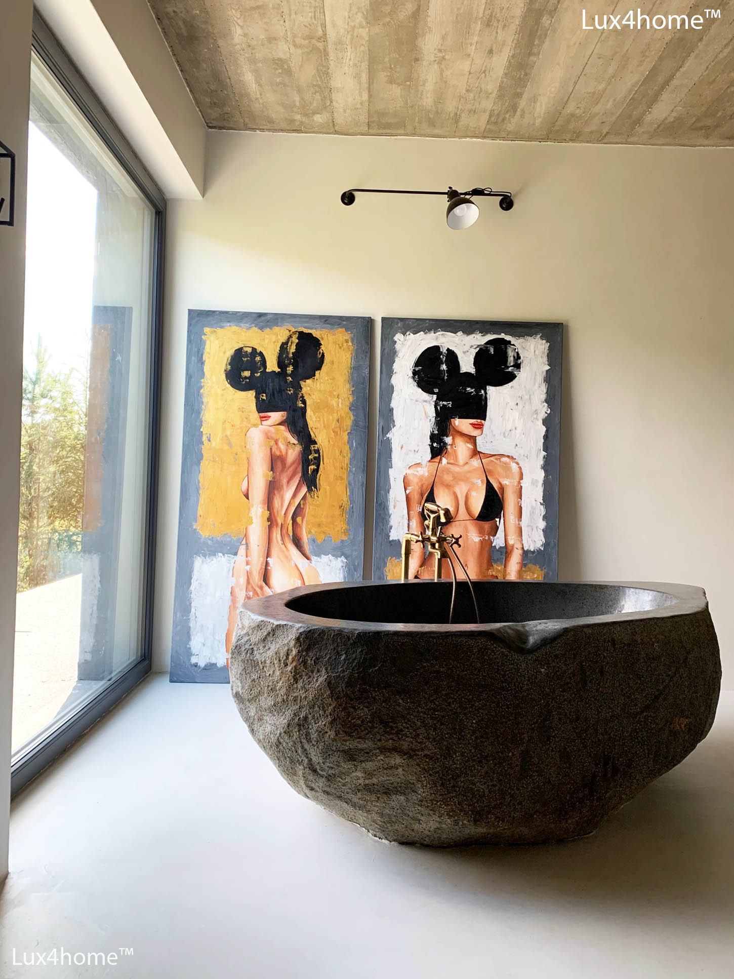 Black Natural Stone Tub