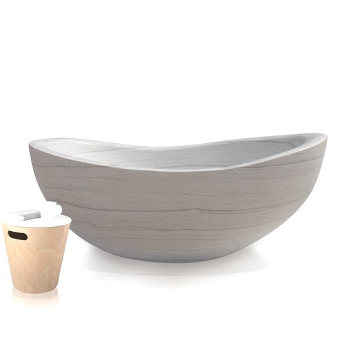 Saturn Vein white Stone Bathtub