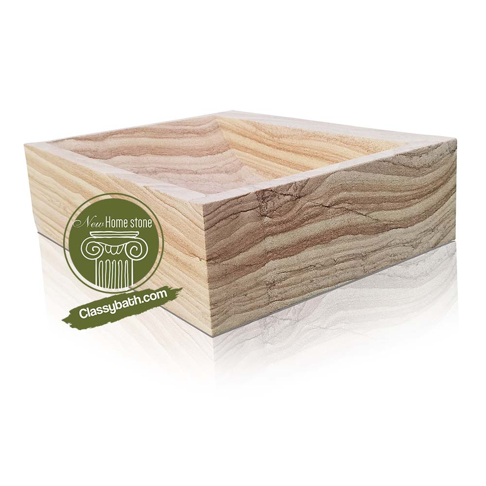 Beige Square Marble Basin