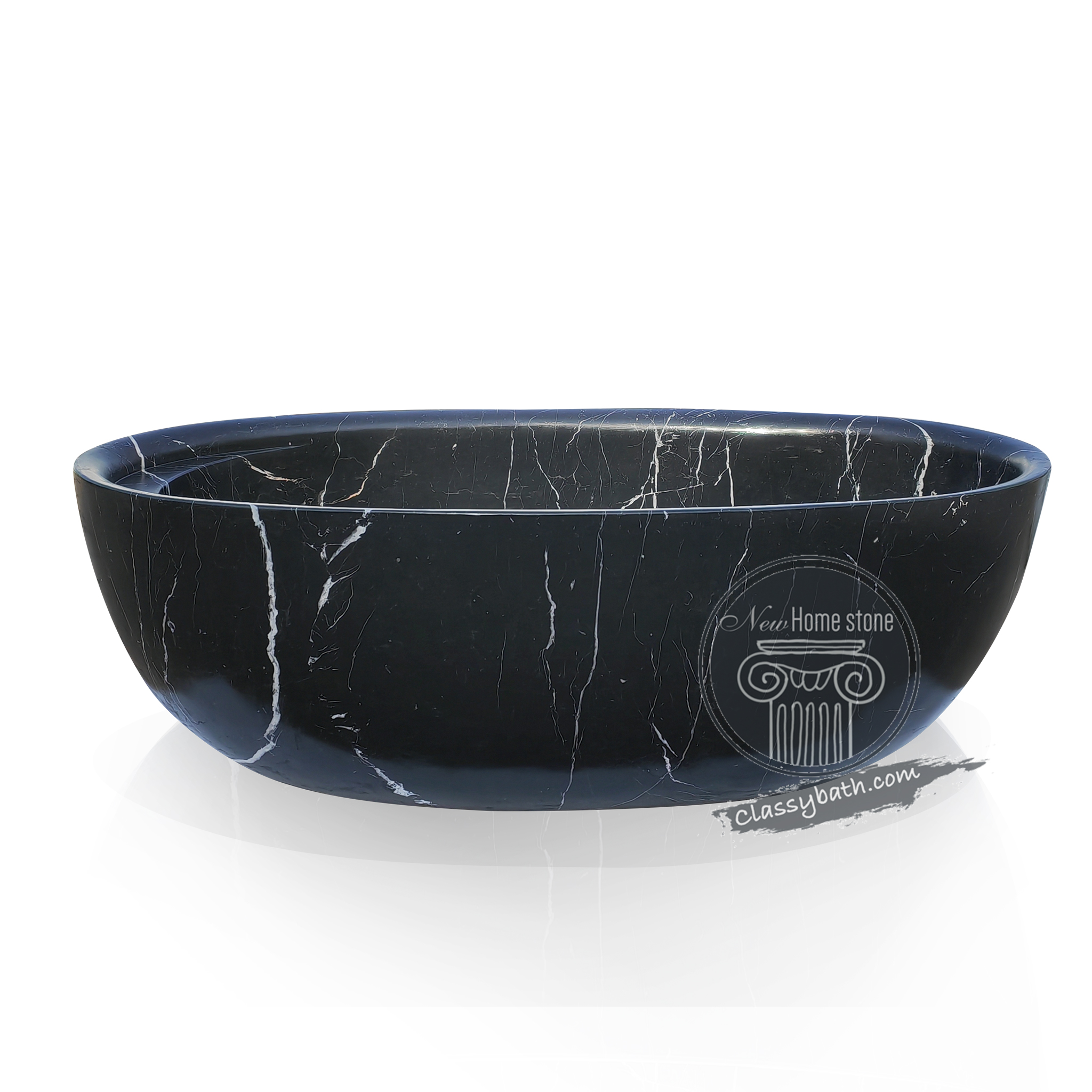 Nero Marquina Hand-carved Marble bathtub