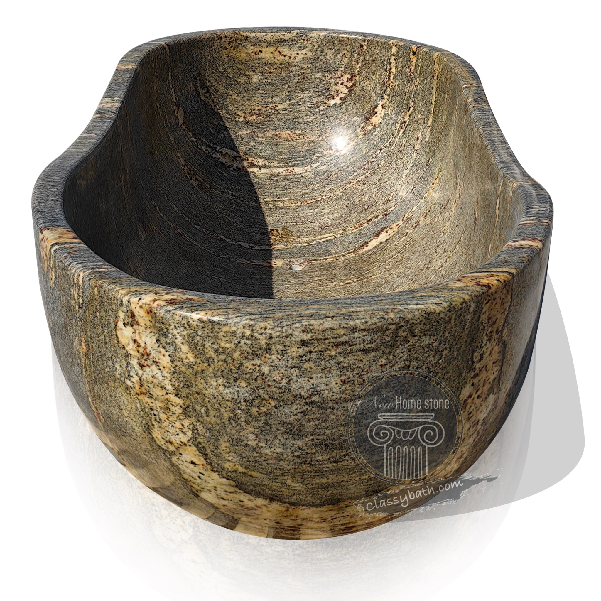 Brown Color Tiger Vein Granite Bathtub