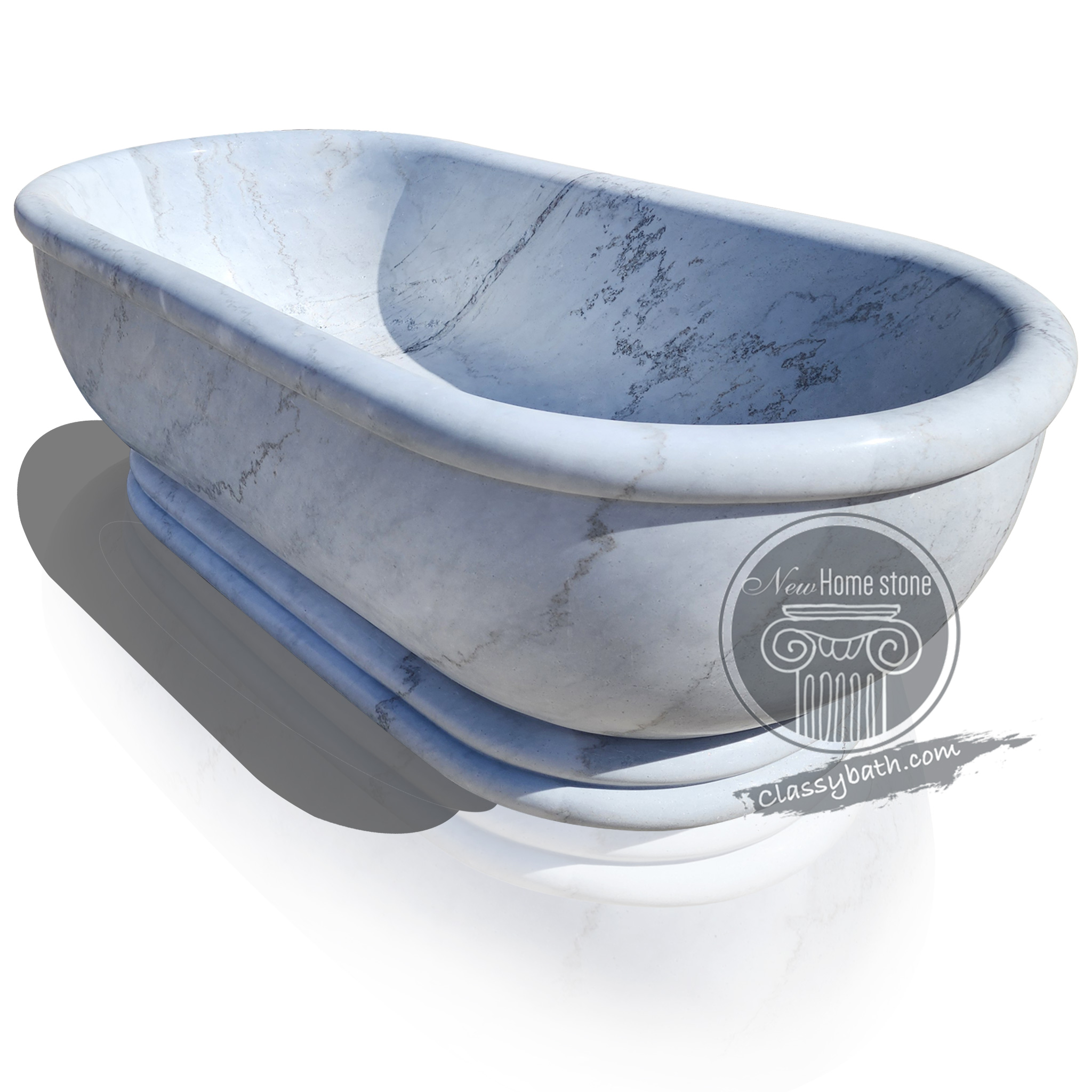 White marble bath tub with pedestal
