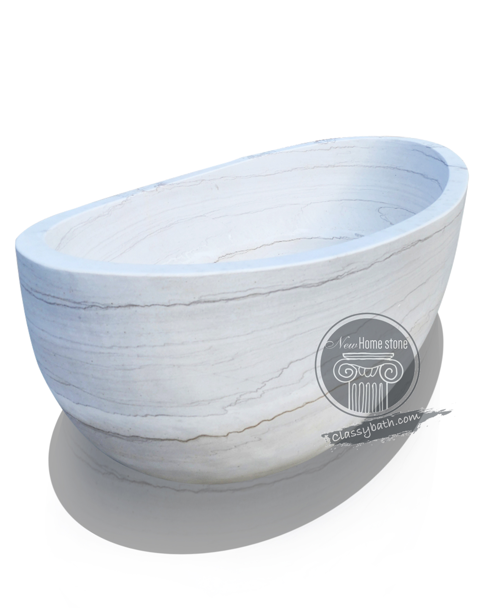 Rare Moonlight White Marble Bathtub