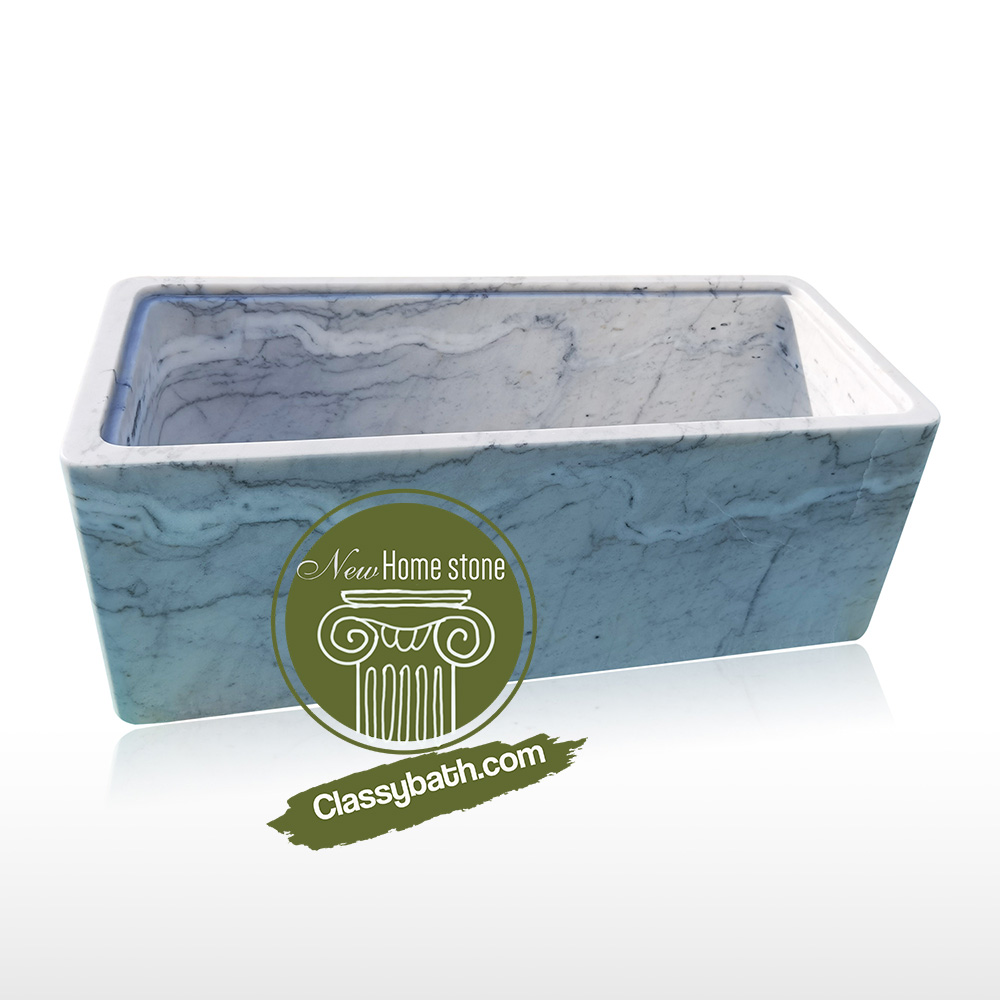 Rectangular White Marble Tub
