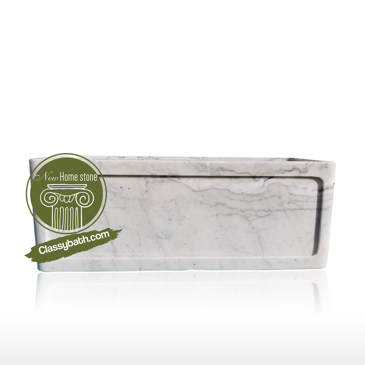 Sleekly Modern Natural Marble Stone Bathtub
