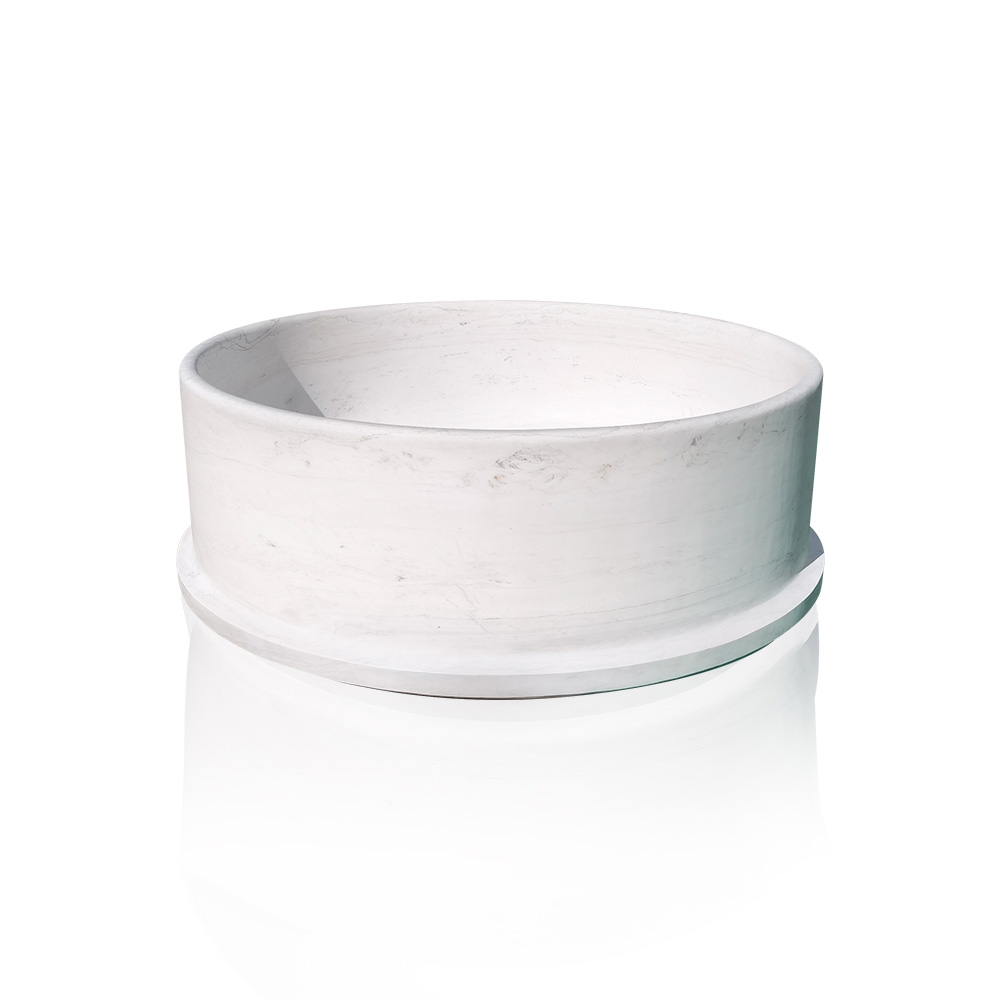 Freestanding White Marble Soaking Tub