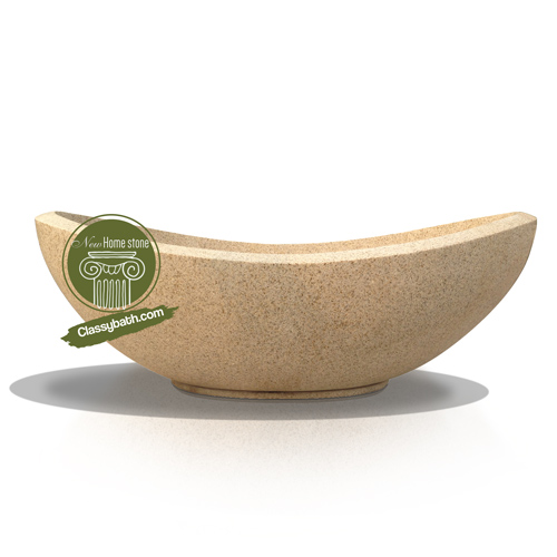 Beige granite bathtub